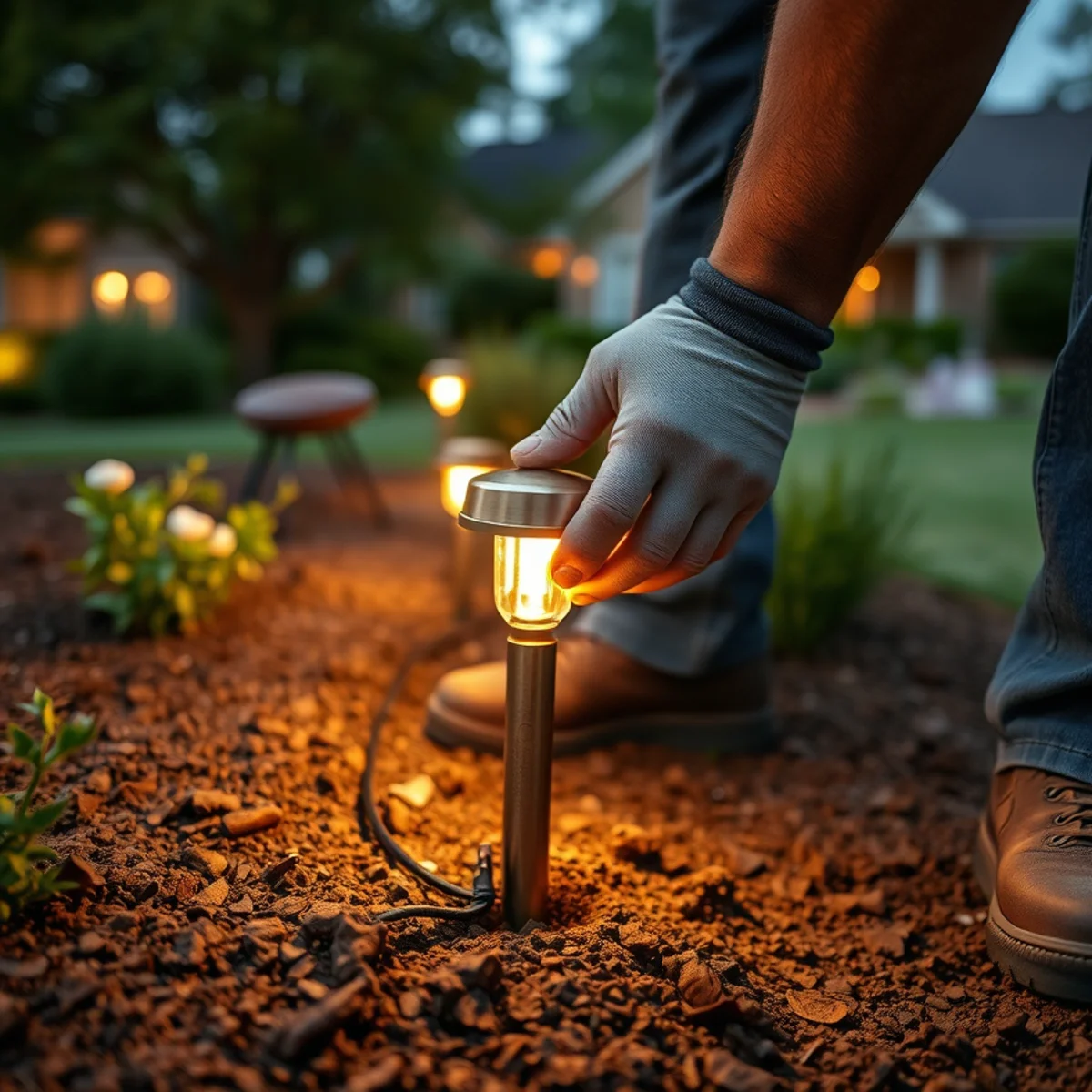 Landscape Lighting project underway at an Appleton, WI property
