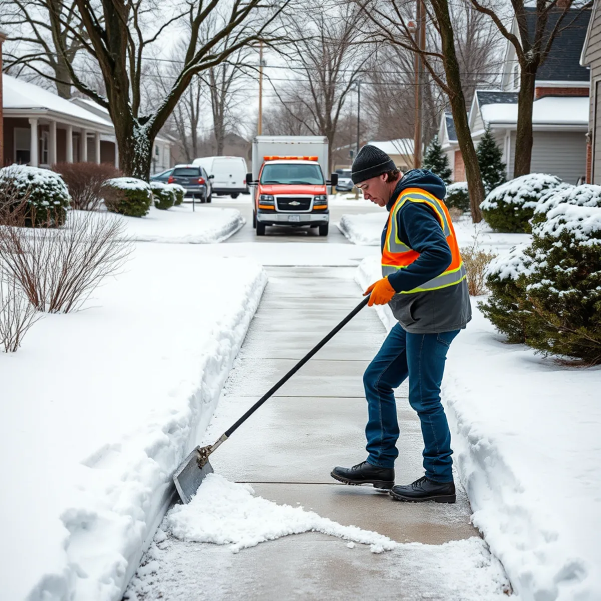 Snow & Ice Management project underway at an Appleton, WI property